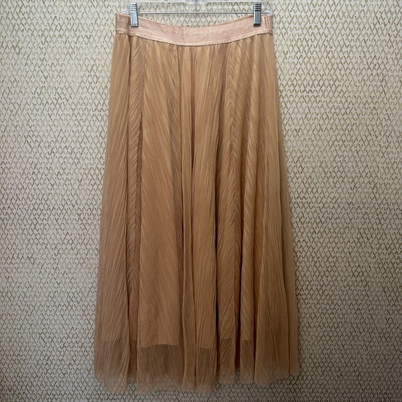 H&M Skirts Hm Tulle Pleated Maxi Skirt Poshmark